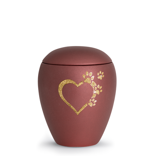 Keramikurne Verona, Herz mit Pfoten