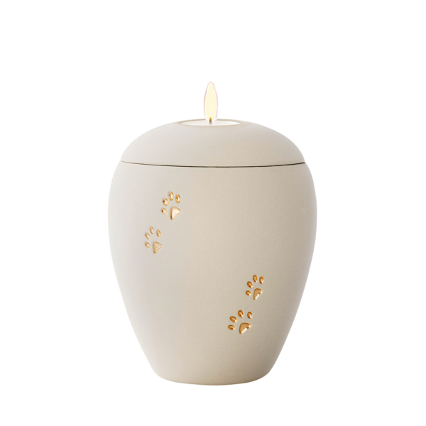 Keramikurne Siena, Pfoten, Teelicht