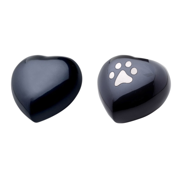 Messingurne Herz, anthrazit