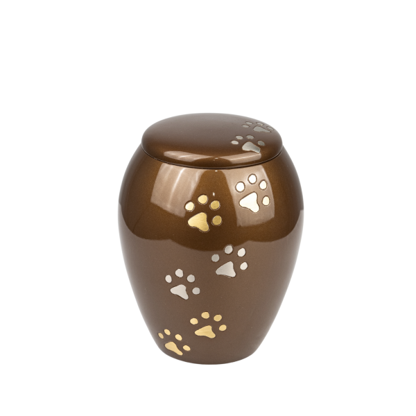 Metallurne hoch mit goldenen und silbernen Pfoten