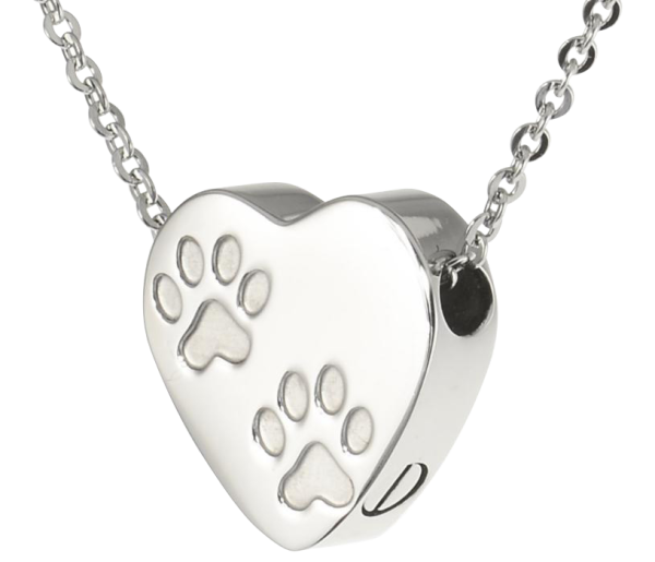 Ascheanhänger Herz mit Pfötchen