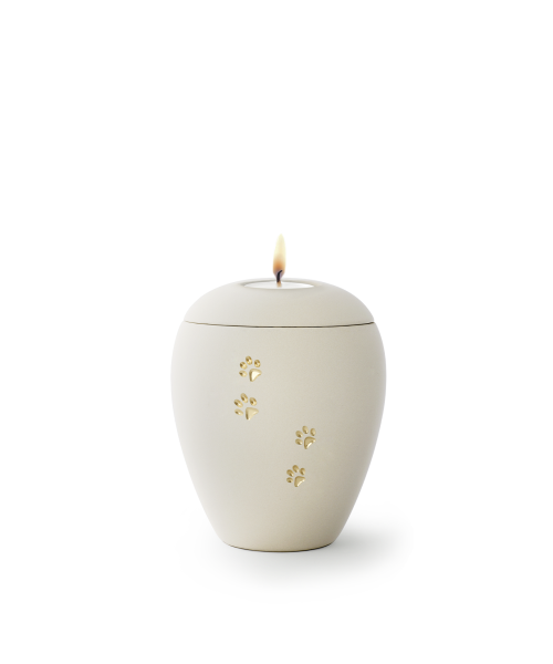 Keramikurne Siena, Pfoten, Teelicht
