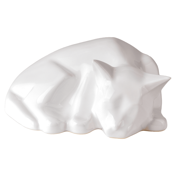 Keramikurne, Katze liegend