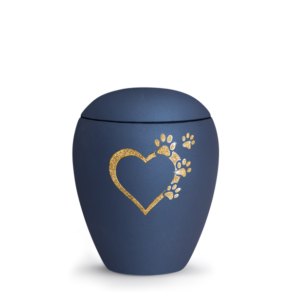 Keramikurne Verona, Herz mit Pfoten