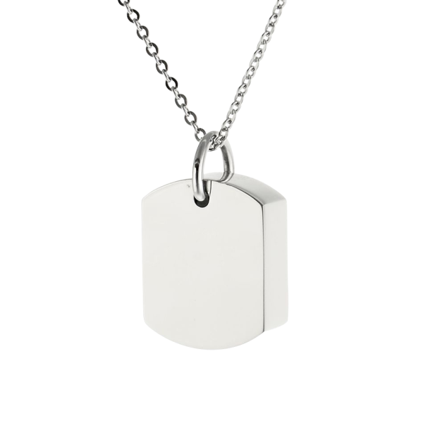 Edelstahl Ascheschmuck, Dog Tag mit Pfotenabdruck