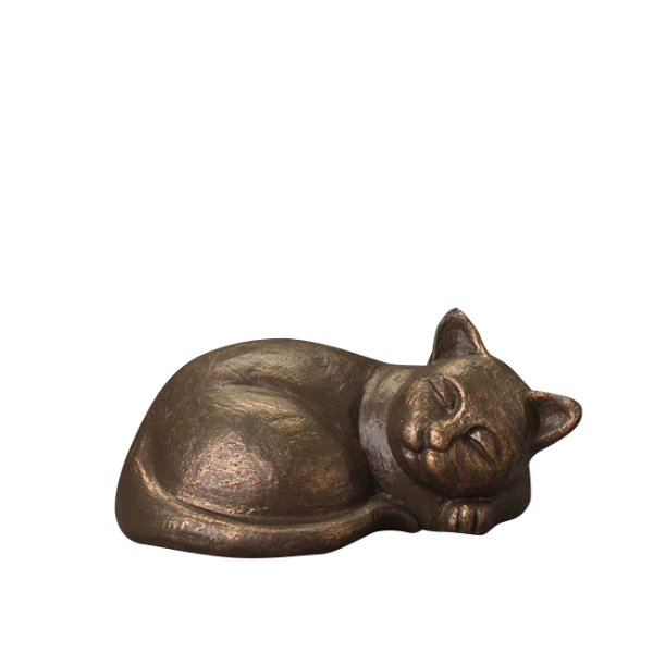 Keramikurne, schlafende Katze, 0,5 Ltr.