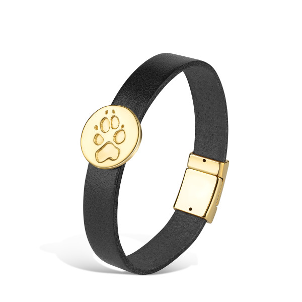 Lederarmband mit Pfötchenabdruck-Nugget