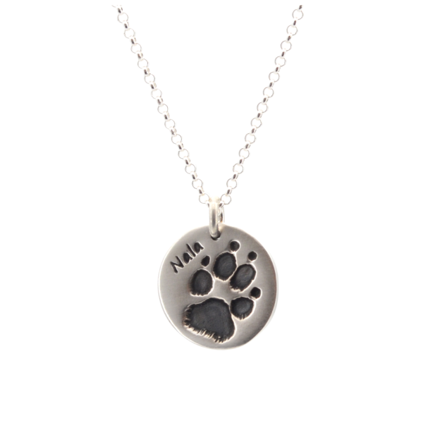 Kette mit rundem Pfötchenabdruckanhänger