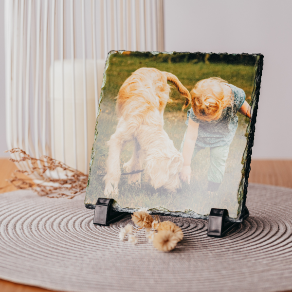 Schieferplatte weiß-glänzend