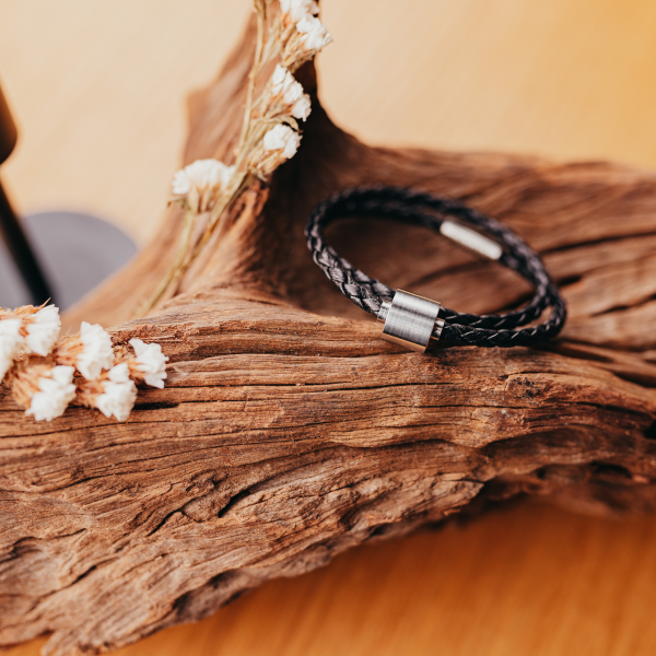 Aschearmband geflochtenes Leder