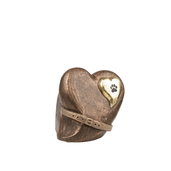 Keramikurne Herz mit Halsband