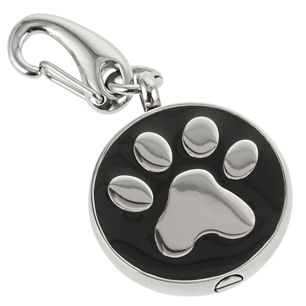 Edelstahl Ascheschmuck, Schlüsselanhänger mit Pfotenabdruck Klein