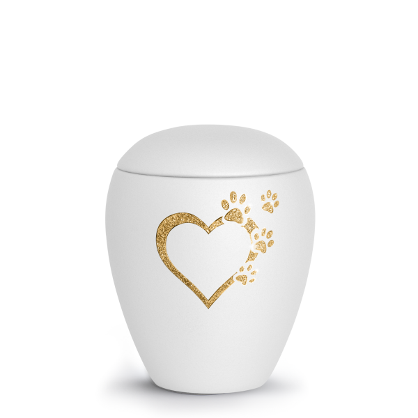 Keramikurne Verona, Herz mit Pfoten