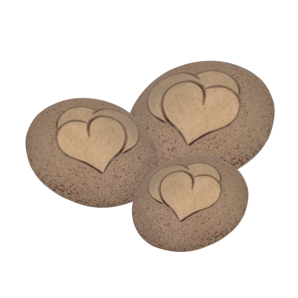 Keramikurne Diskus mit goldenen Herzen