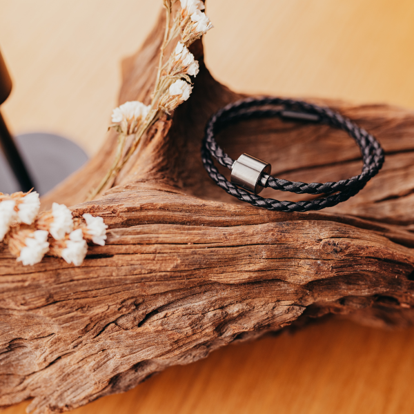 Aschearmband geflochtenes Leder