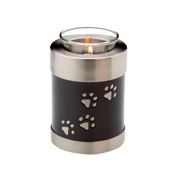 Messingurne Pfotenspur mit Teelichteinsatz