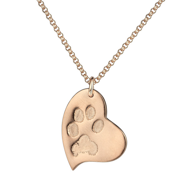 Geschwungener Herzanhänger mit Pfötchenabdruck