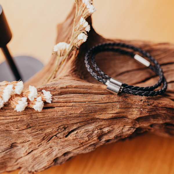 Aschearmband geflochtenes Leder