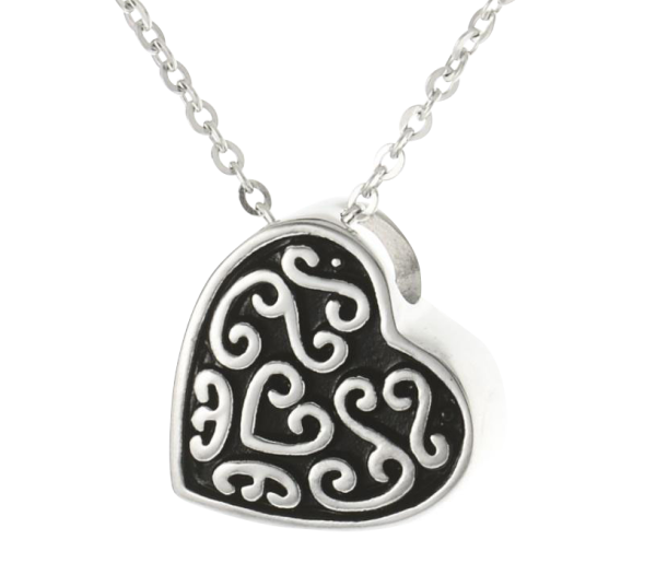 Ascheanhänger Herz mit Muster