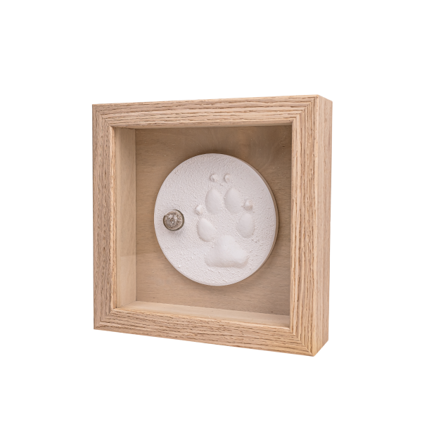 Pfotenabdruck im Bilderrahmen mit Asche – Individuelle Erinnerungsstücke von besonderen Menschen