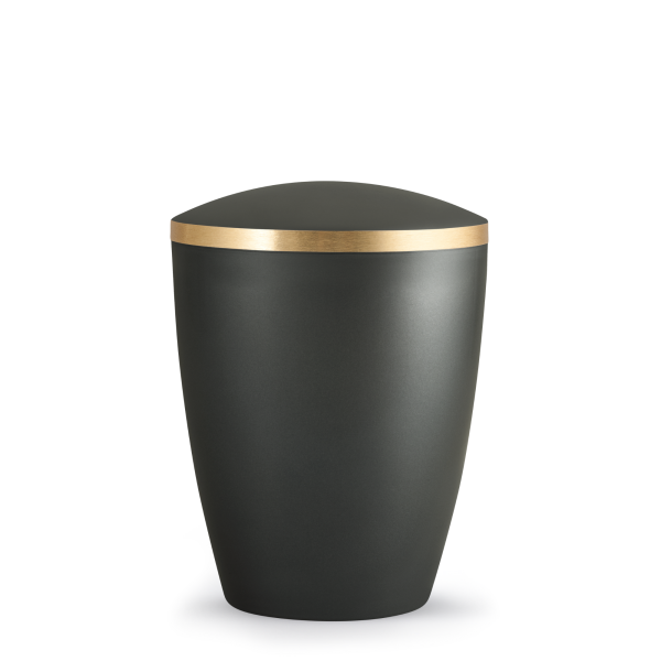 Naturstoffurne Elegance, goldfarbene Banderole