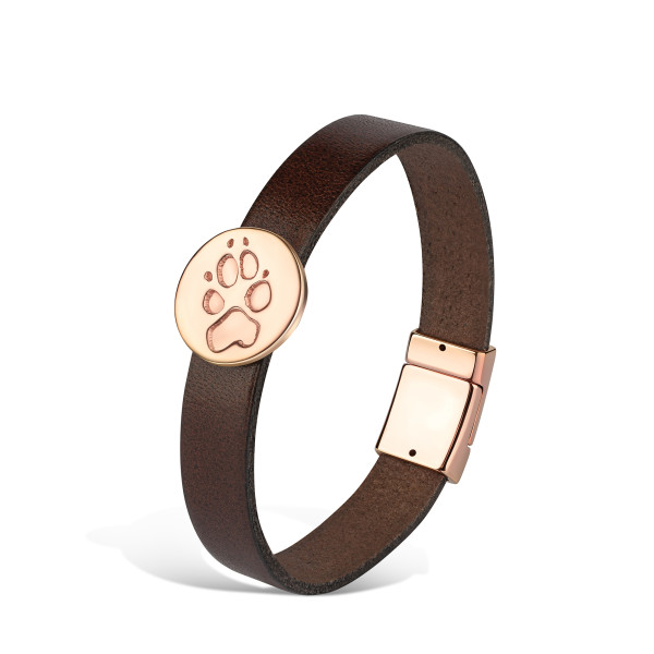Lederarmband mit Pfötchenabdruck-Nugget