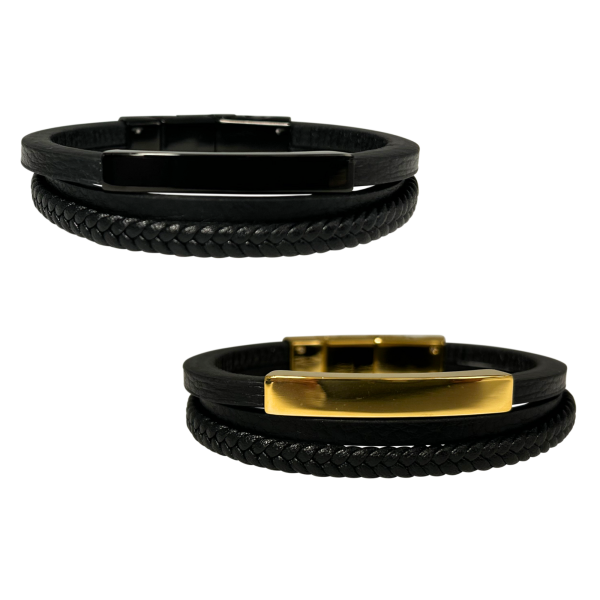 Aschearmband aus Leder und Edelstahl