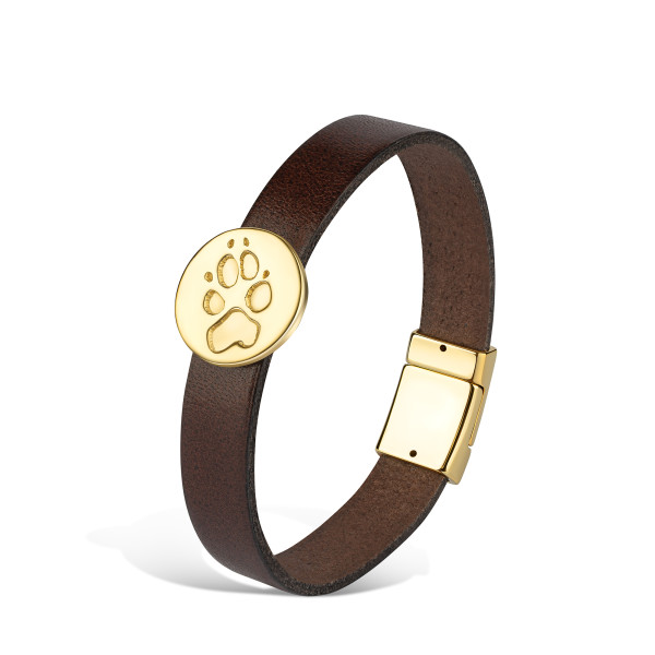 Lederarmband mit Pfötchenabdruck-Nugget