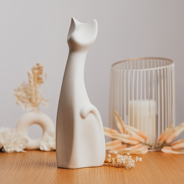 Porzellanurne Katze