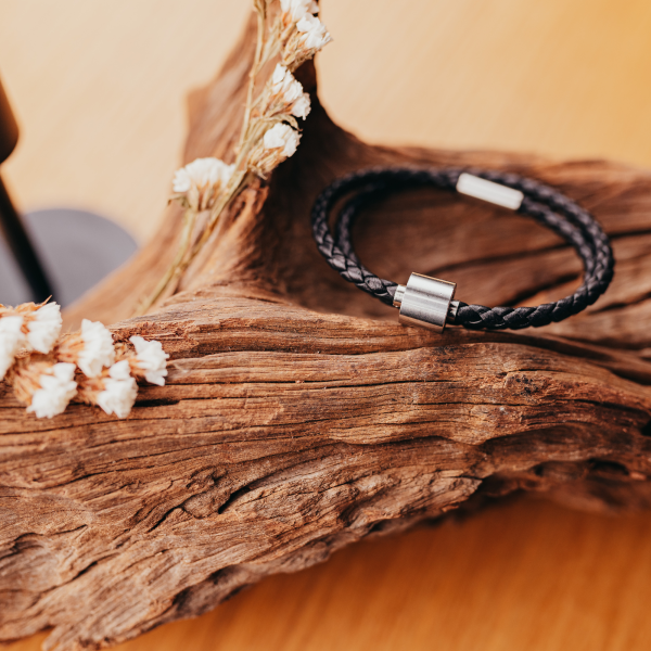 Aschearmband geflochtenes Leder