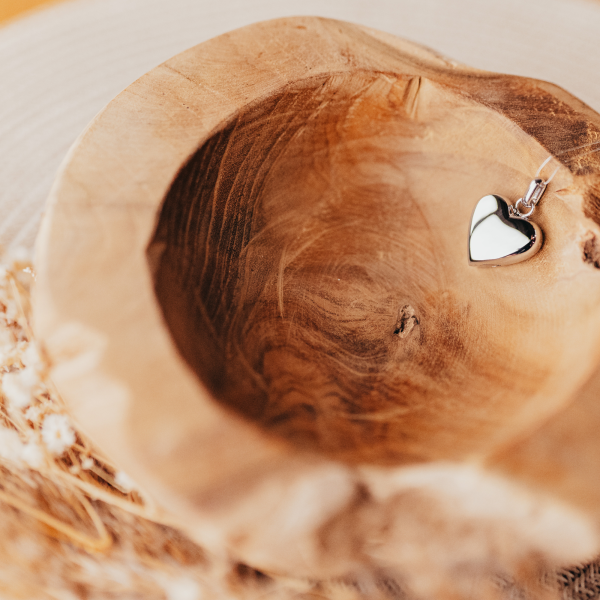 Ascheanhänger Herz poliert