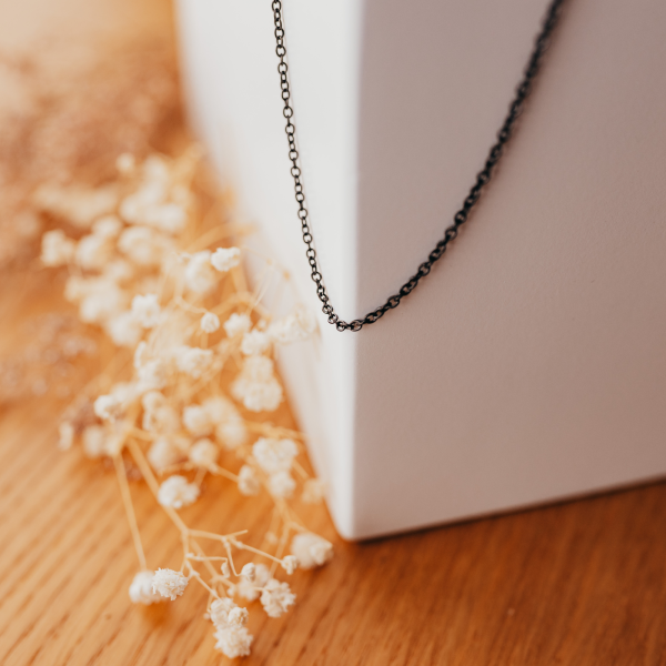 Edelstahl Gliederkette, schwarz