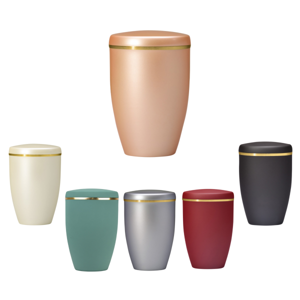 Kupferurne mit Goldband