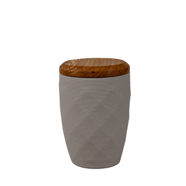 3D-Keramikurne mit Apfelbaumdeckel - biologisch abbaubar