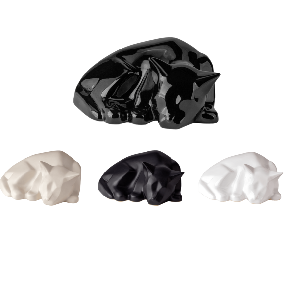 Keramikurne, Katze liegend