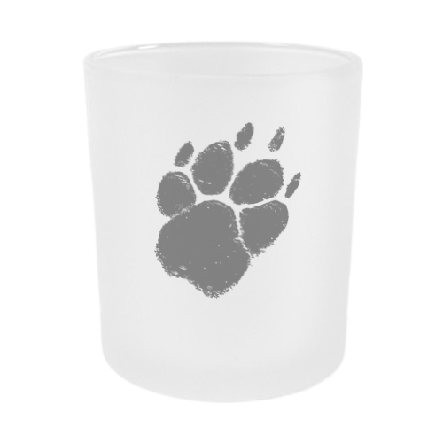 Teelichthalter aus Glas, außen satiniert