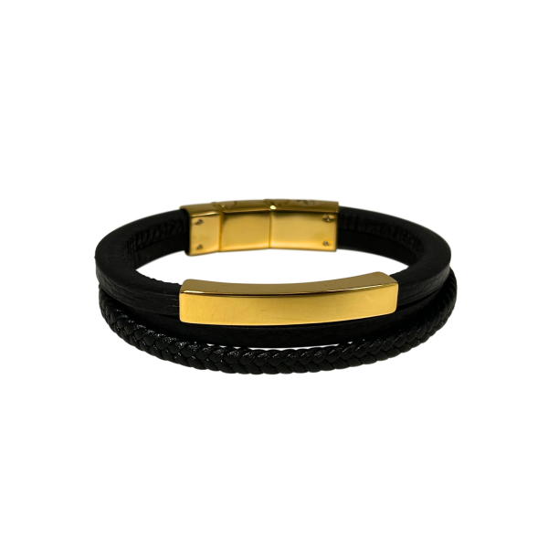 Aschearmband aus Leder und Edelstahl