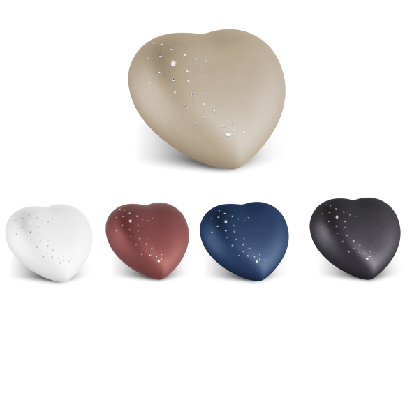 Keramikurne Crystal Herz, Kristallsteine