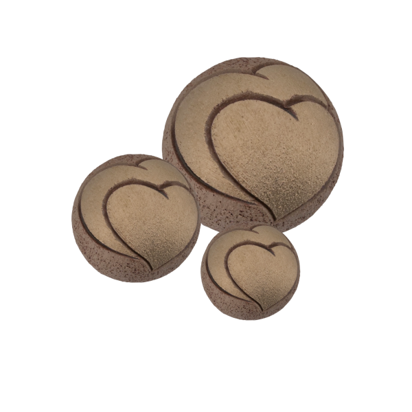 Keramikurne Kugel mit goldenen Herzen