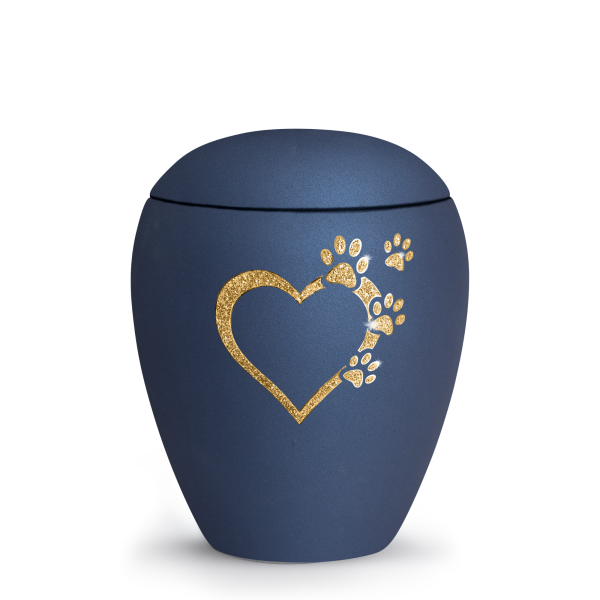 Keramikurne Verona, Herz mit Pfoten