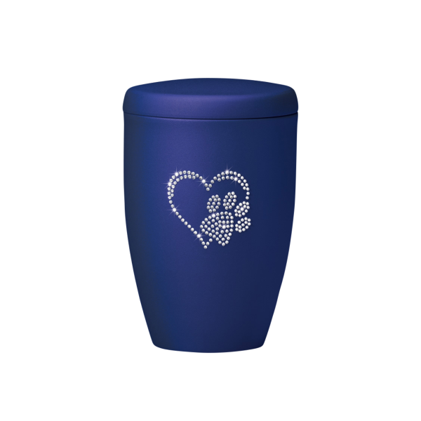 Kupferurne mit Kristallsteinen