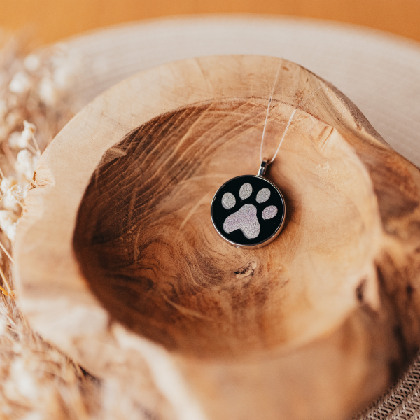 Ascheanhänger glitzernde Pfote