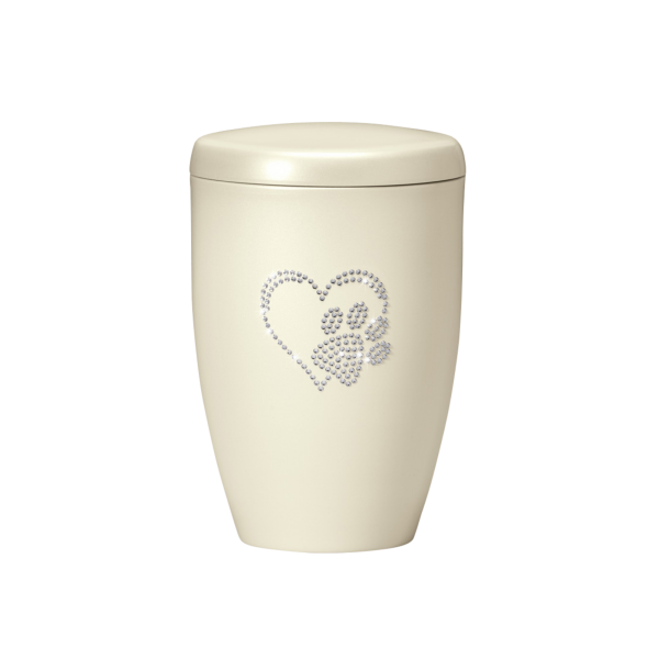 Kupferurne mit Kristallsteinen