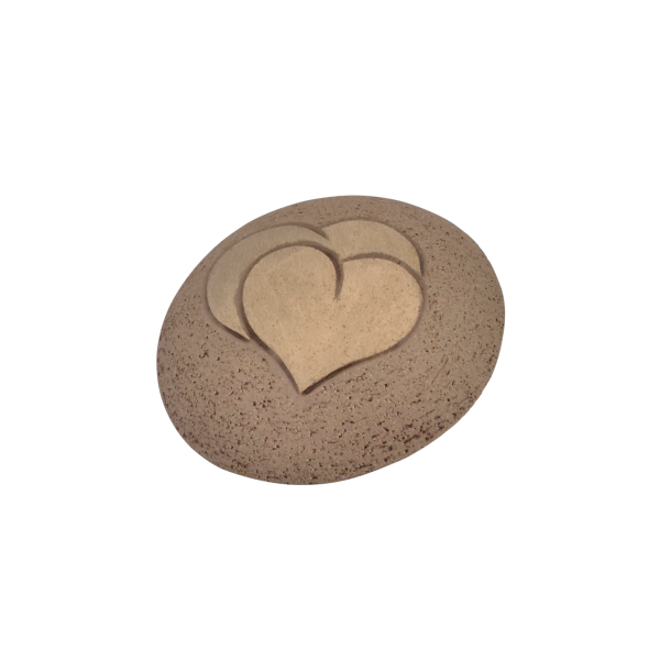 Keramikurne Diskus mit goldenen Herzen