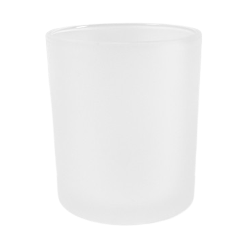 Teelichthalter aus Glas, außen satiniert