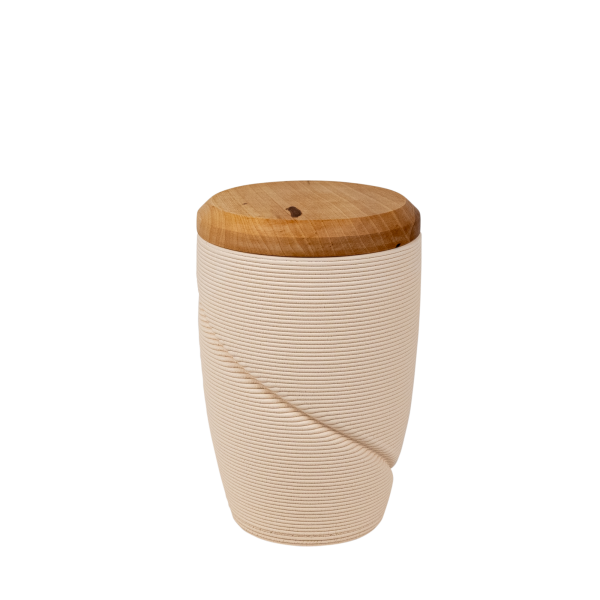 3D-Keramikurne mit Apfelbaumdeckel - biologisch abbaubar