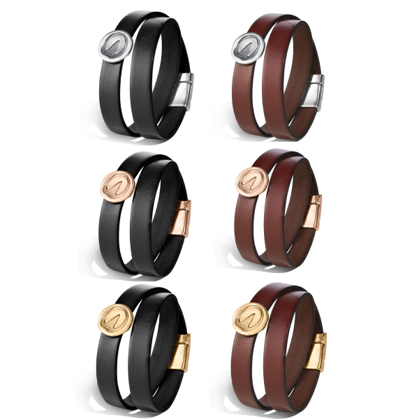 Lederarmband mit Hufabdruck-Nugget