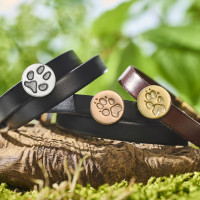 Lederarmband mit Pfötchenabdruck-Nugget Lederarmband mit Pfötchenabdruck-Nugget