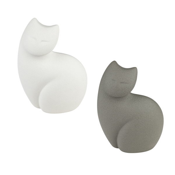 Porzellanurne sitzende Katze