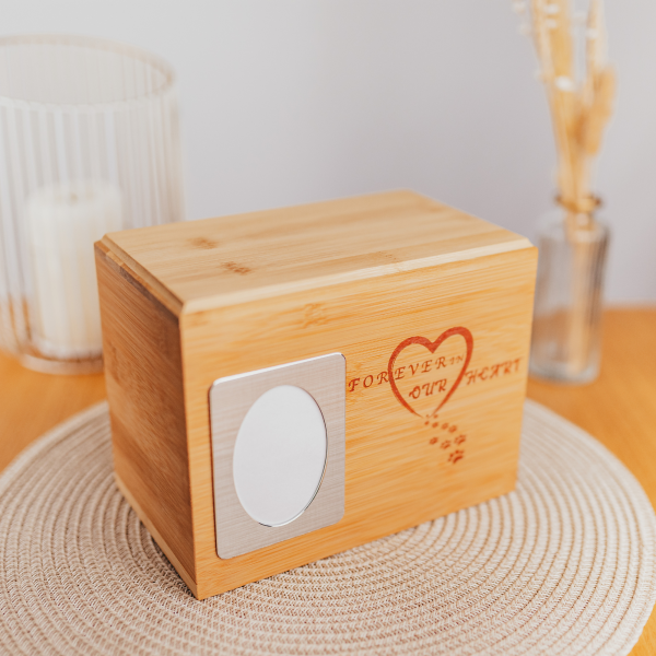 Bambusurne mit Fotoeinsatz